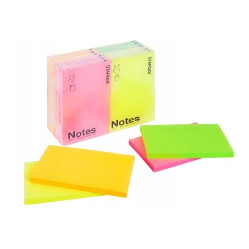 Notes neonowy, samoprzylepny, 127x76mm, opakowanie 12szt Notes neonowy, samoprzylepny, 127x76mm, opakowanie 12szt
