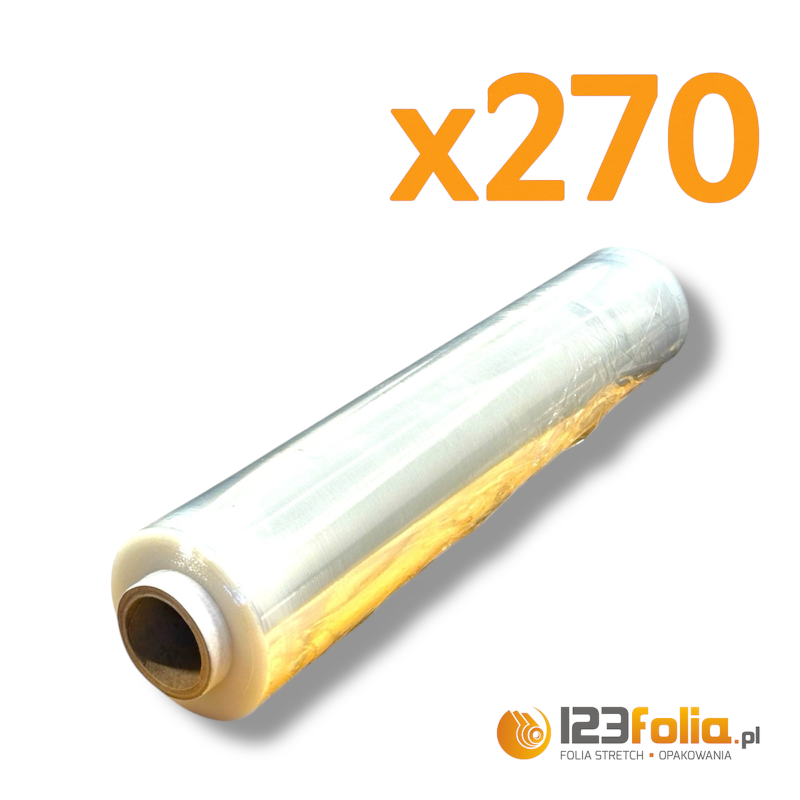 Paleta folii stretch 2,7 kg (270 szt.) – pełne opakowanie w hurtowni 123folia.pl