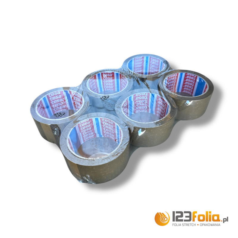 Taśma klejąca Tesa brązowa do zaklejania paczek – sklep 123folia.pl