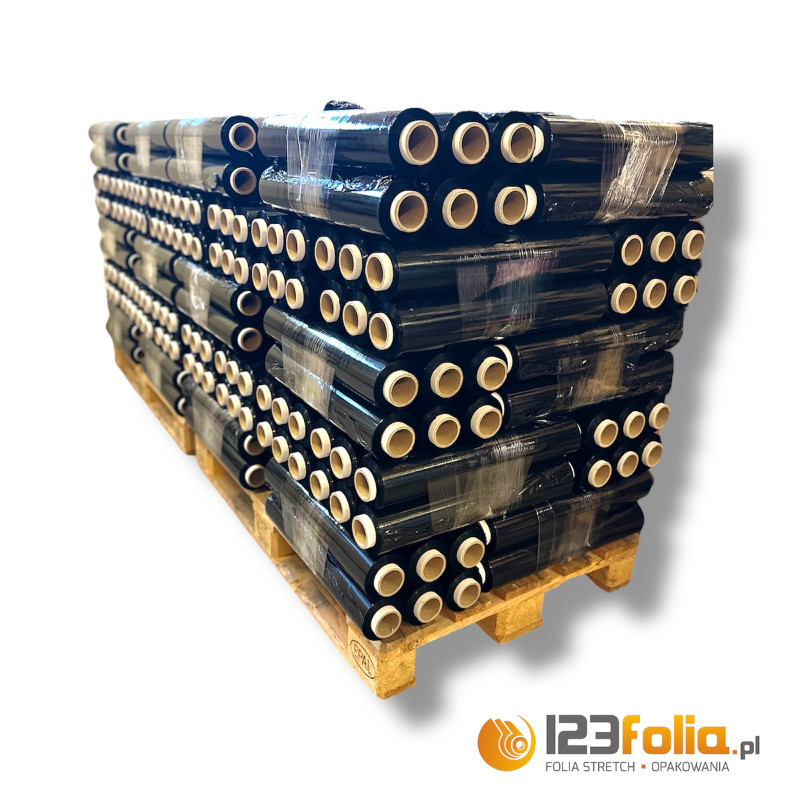 Folia stretch czarna 1,5kg (252szt.)