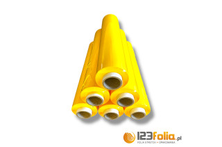 Rolki folii stretch żółtej 2,50 kg – zabezpieczanie palet i przesyłek
