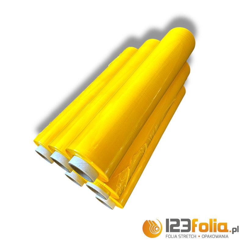 Stretchowa folia żółta 2,50 kg – zabezpieczanie palet i przesyłek