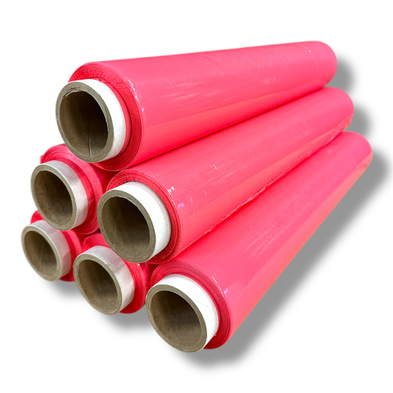 Folia stretch różowa 1,5 kg cienka tuleja