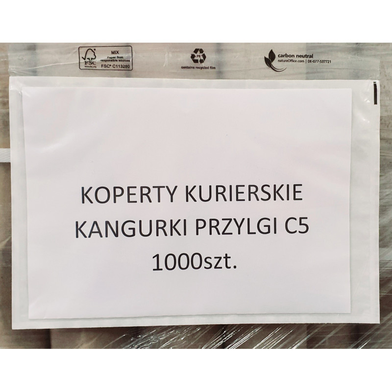 KOPERTY KURIERSKIE KANGURKI PRZYLGI C5 – 1000 SZT
