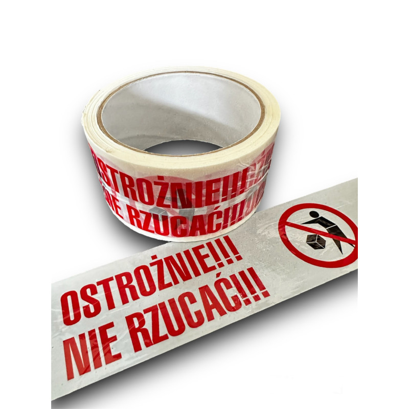 Taśma pakowa ostrzegawcza - NIE RZUCAĆ !!!