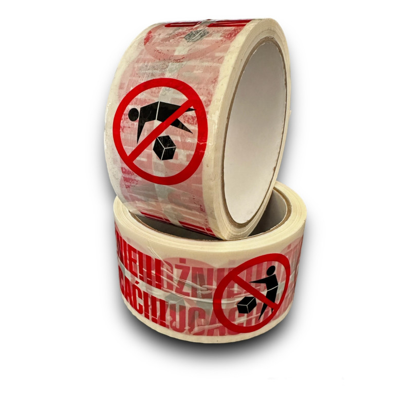 Taśma pakowa ostrzegawcza - NIE RZUCAĆ !!!