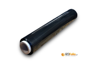 Czarna folia stretch ręczna 2 kg – 50 cm szerokości – 123folia.pl