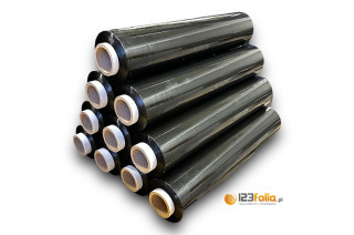 Czarna folia stretch 3,30 kg – ochrona towaru w transporcie Czarna folia stretch 3,30 kg – ochrona towaru w transporcie